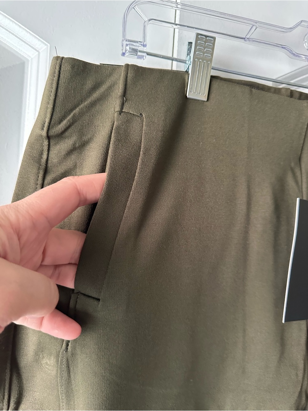 Dear Scarlett Olive Green Boot-Cut Pants with Button Detail - Picture 5 of 10